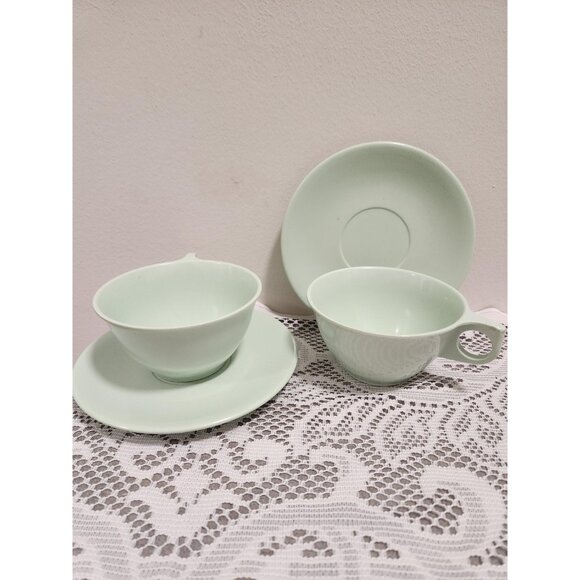 Vintage Mel Mac Green Tea Cup & Saucer Set - 1970s Cottagecore Kitchen Decor - Picture 10 of 10